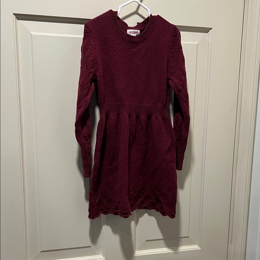 Cat & Jack Deep Red Knit Casual Dress